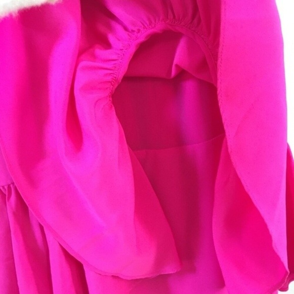 1.STATE Ruffled Hot Pink Midi Dress S - Picture 9 of 10